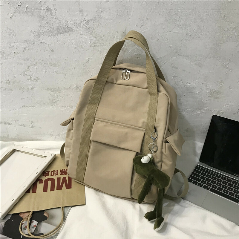 New Large Capacity Travel Outdoor Backpack Computer Bag (Khaki [With Frog])