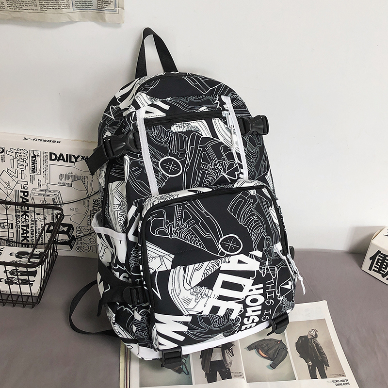 New Large Capacity Travel Outdoor Backpack Computer Bag (Shoe White)