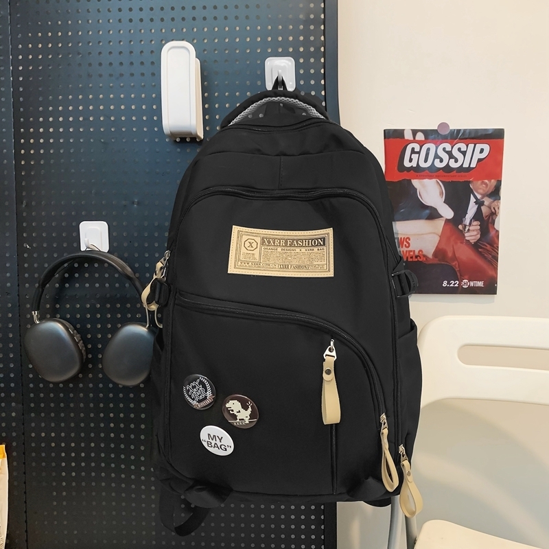 New Large Capacity Travel Outdoor Backpack Computer Bag (Black Large [No Pendant])