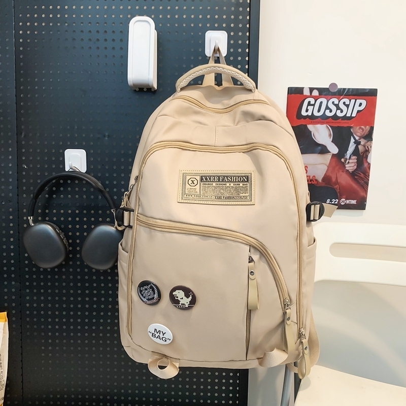 New Large Capacity Travel Outdoor Backpack Computer Bag (Khaki Large [No Pendants])