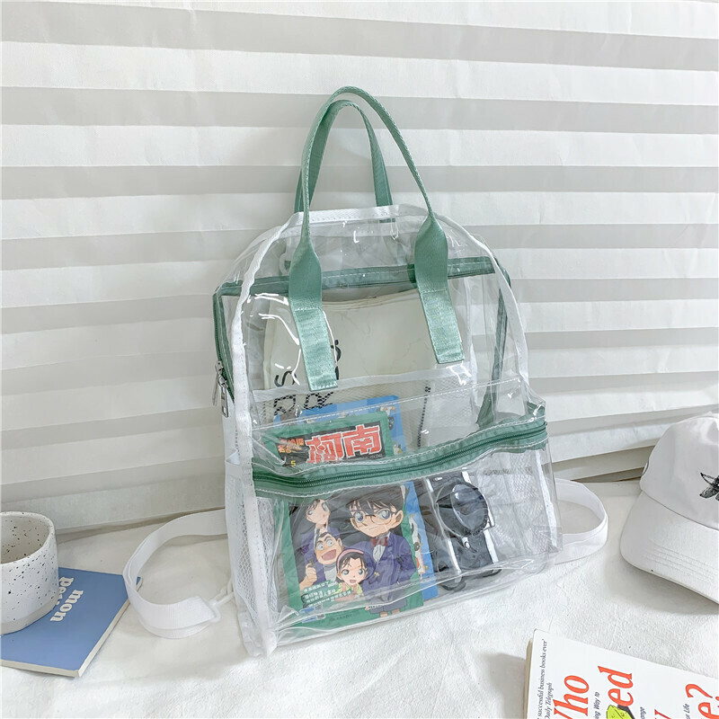 New Large Capacity Travel Outdoor Backpack Transparent Backpack (Green)
