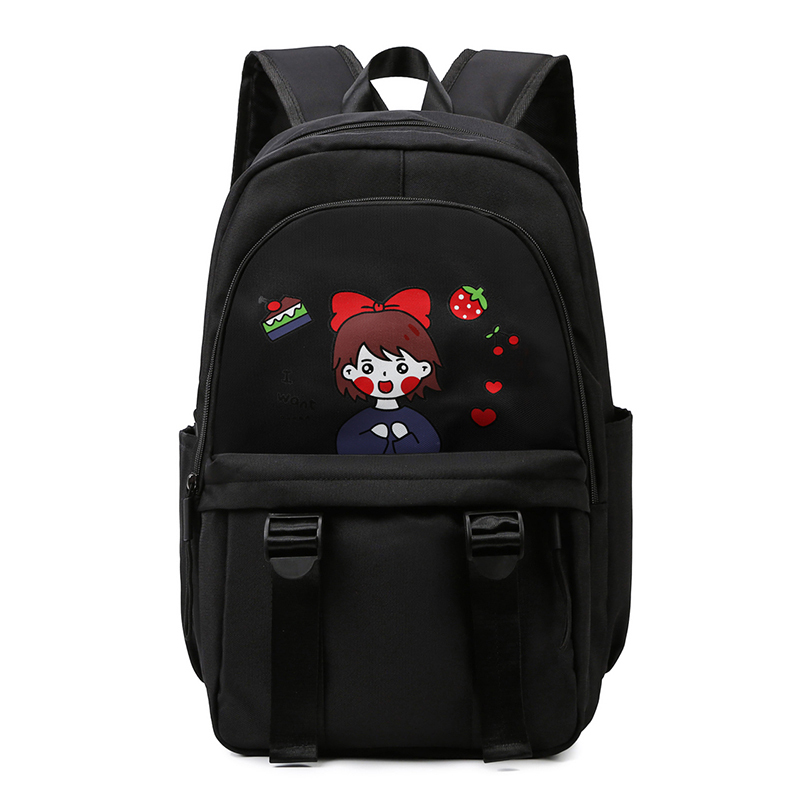 New Large Capacity Travel Outdoor Backpack Computer Bag (Black-Bow Girl-Large)