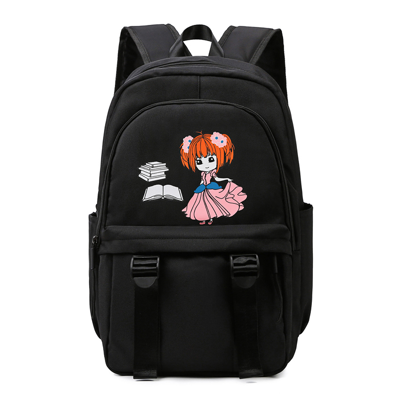 New Large Capacity Travel Outdoor Backpack Computer Bag (Black-Little Princess-Large)