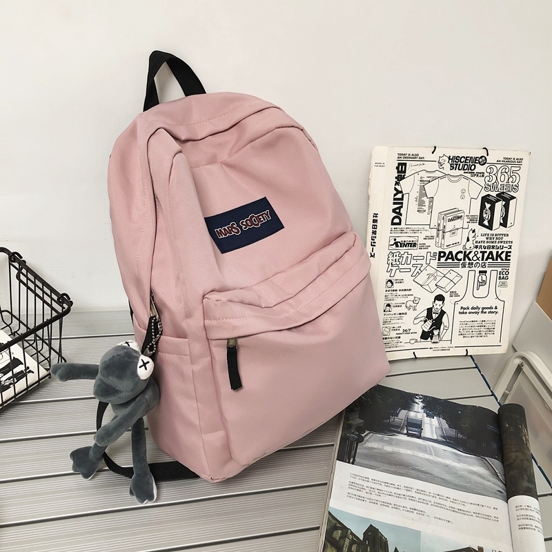 New large-capacity travel outdoor backpack and computer bag (pink [with gray frog pendant])
