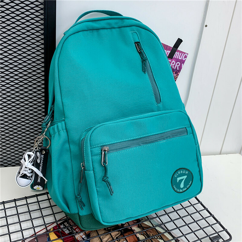 New large-capacity travel outdoor backpack computer bag (green [with canvas shoe pendant])