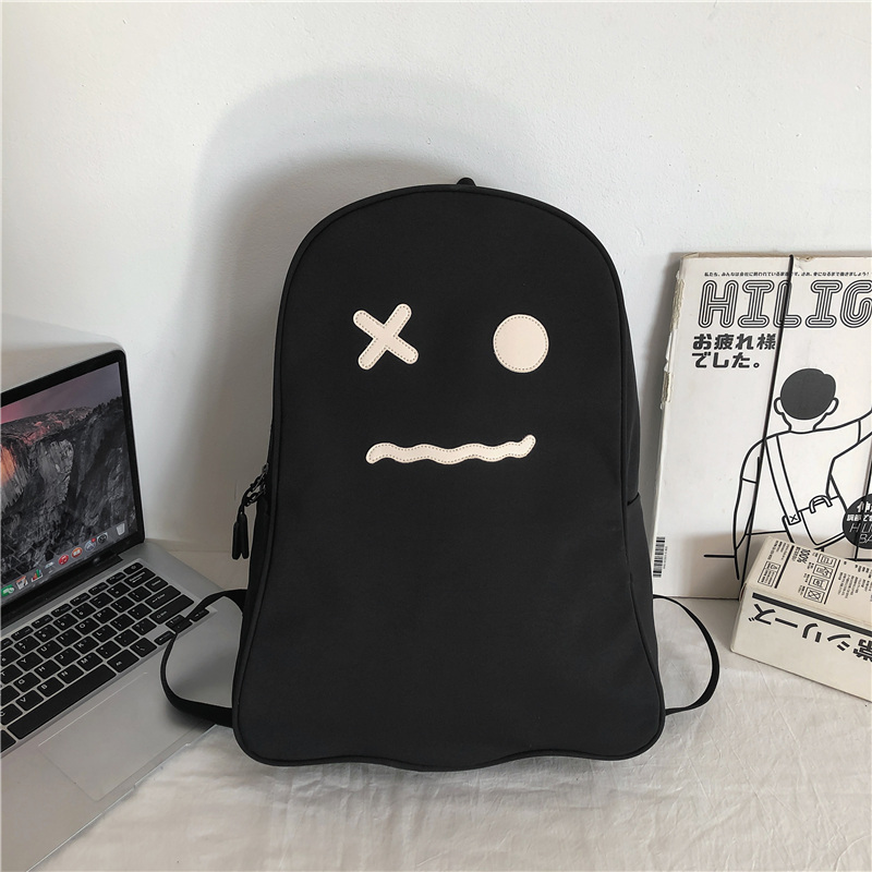 New Large Capacity Travel Outdoor Backpack Computer Bag (Black [Pouty Face])