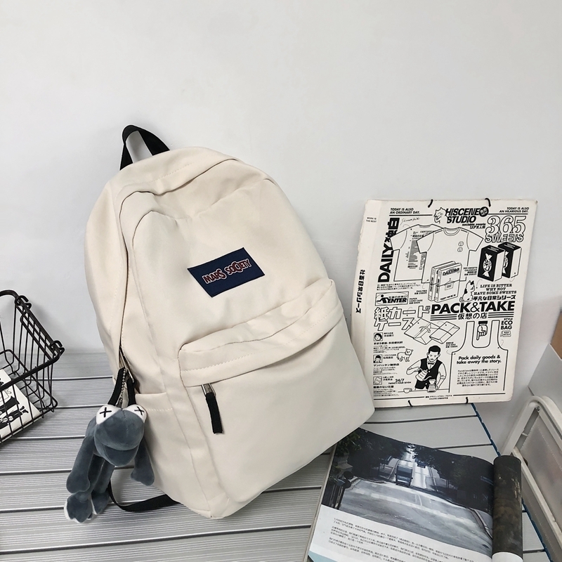 New large-capacity travel outdoor backpack computer bag (white [with gray frog pendant])