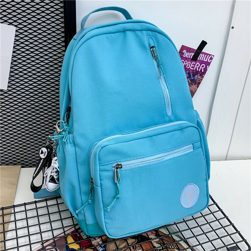 New large-capacity travel outdoor backpack computer bag (blue [with canvas shoe pendant])