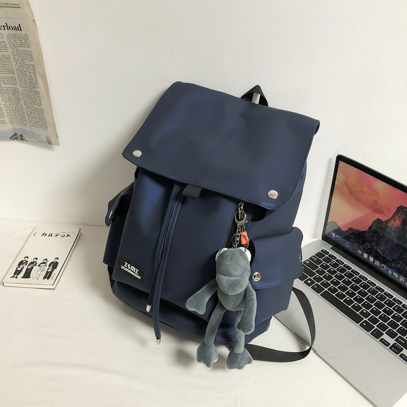 New Large Capacity Travel Outdoor Backpack Computer Bag (Blue [Gray Frog Pendant])