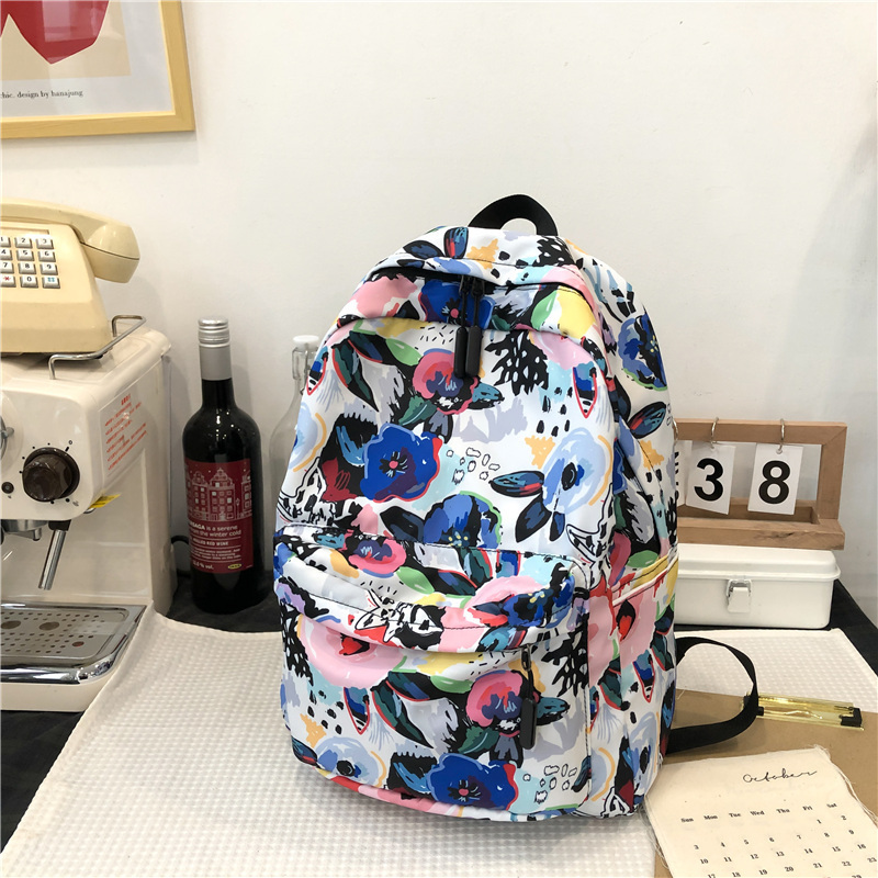 New Large Capacity Travel Outdoor Backpack School Bag Backpack (Flower)