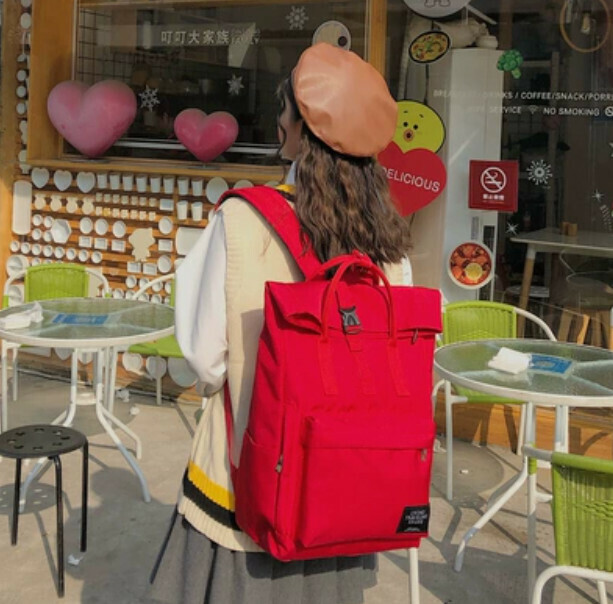 New computer bag backpack (big red (large size) can hold a 15.6-inch computer)