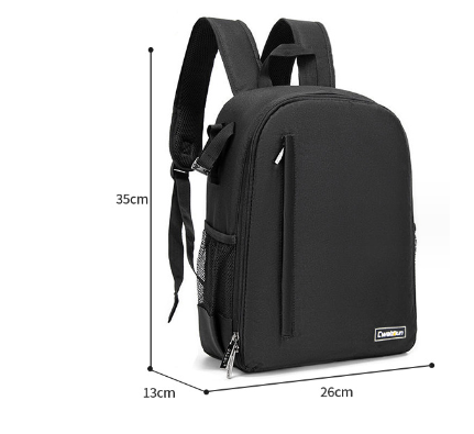 New solid color nylon camera bag (CW small black (1 camera, 6 lenses + 14-inch notebook))