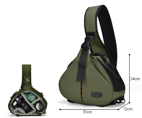 New angle camera bag camera crossbody bag (CN small military green (1 camera 3 lenses + 2 seconds to pick up the camera) + rain cover)