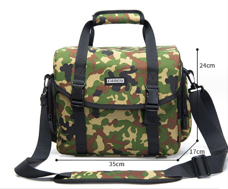 New photography backpack waterproof camera bag (CN2.0 small camouflage green (1 camera 2 mirrors + water-repellent fabric + adjustable partition))
