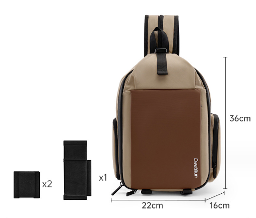 New photography bag crossbody mirrorless camera bag (CW khaki color (2 cameras and 3 lenses + 10.9 ipad capacity + single and double shoulder use + side opening machine + tripod strap))