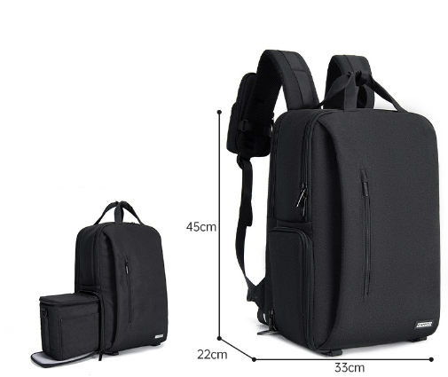 New digital portable camera bag (CN3.0 black (1 camera and 2 mirrors + upper and lower compartments + side access + independent computer compartment + USB interface) + rain cover)