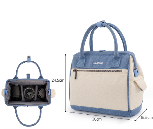 New camera bag (CW blue (1 camera, 2 lenses + scratch-resistant and wear-resistant + 1 bag for 2 uses))