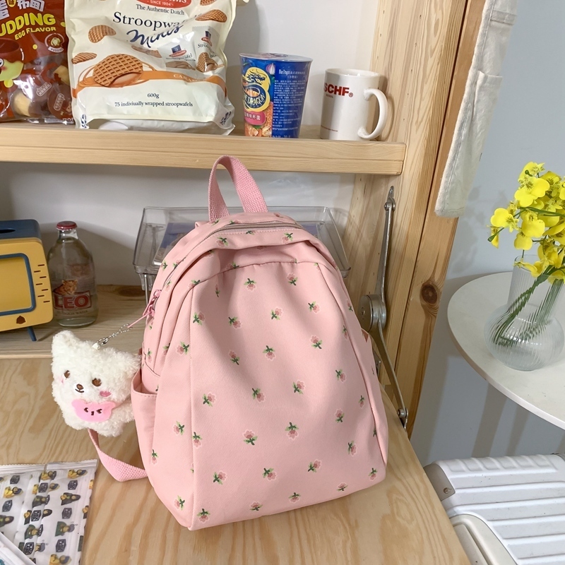 New travel lightweight outdoor backpack small backpack (pink [with new blush bear pendant])