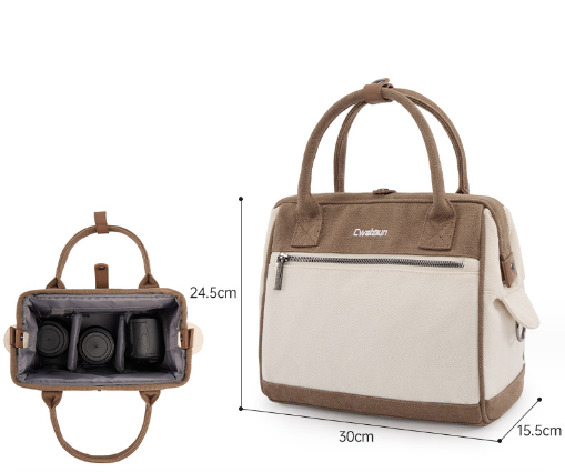 New camera bag (CW brown (1 camera, 2 lenses + scratch-resistant and wear-resistant + 1 bag for 2 uses))