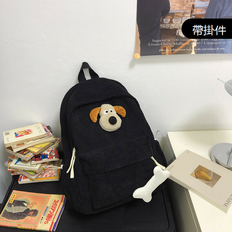 New large-capacity travel outdoor backpack school bag backpack (black [with dog bone combination])