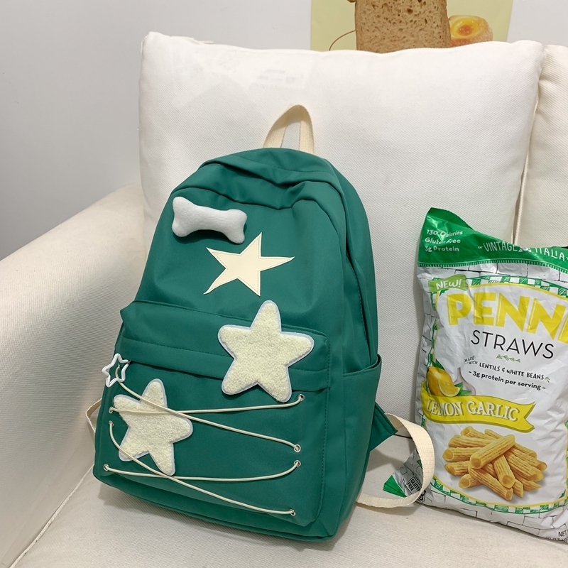 New large-capacity travel outdoor backpack school bag backpack (green [comes with bone brooch pendant])