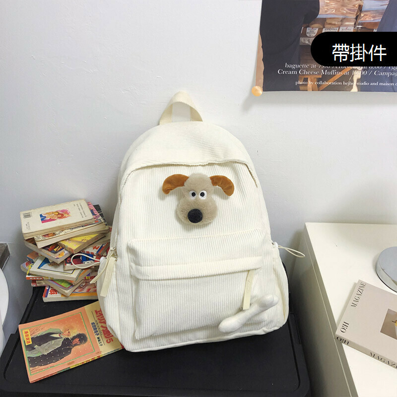 New large-capacity travel outdoor backpack school bag backpack (white [with dog bone combination])