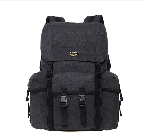 New multifunctional large-capacity backpack for men and women, canvas outdoor activity backpack [black]