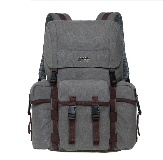 New multifunctional large-capacity backpack for men and women, canvas outdoor activity backpack [grey]