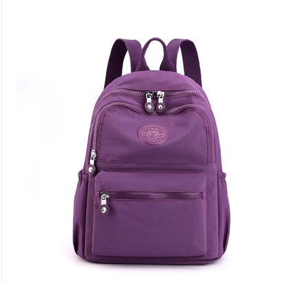 New Women's Backpack Oxford Cloth Backpack Large Capacity Versatile Canvas Bag Travel Bag [Purple]