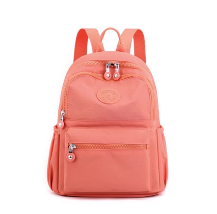 New Women's Backpack Oxford Cloth Backpack Large Capacity Versatile Canvas Bag Travel Bag [Orange]