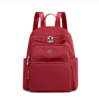 New Women's Backpack Korean Oxford Cloth Backpack Large Capacity Canvas Bag Travel Bag [Red]