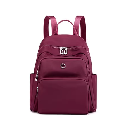 New Women's Backpack Korean Oxford Cloth Backpack Large Capacity Canvas Bag Travel Bag [Burgundy Red]