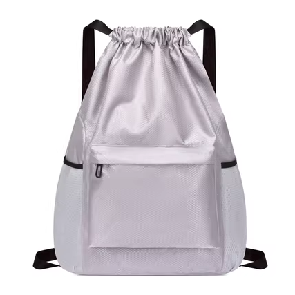 Hot Selling Oxford Cloth Large Capacity Drawstring Backpack for Women Drawstring Pocket Gym Bag Sports Travel Bag [Gray Small]