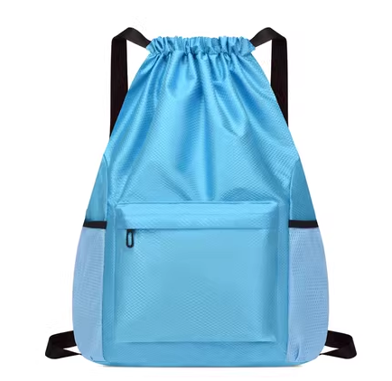 Hot Selling Oxford Cloth Large Capacity Drawstring Backpack for Women Drawstring Pocket Gym Bag Sports Travel Bag [Sky Blue Small]