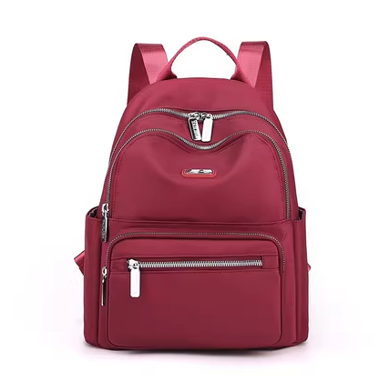 Hot Selling Backpack Women's Sports Travel Oxford Cloth Backpack Canvas Small Bag [burgundy]