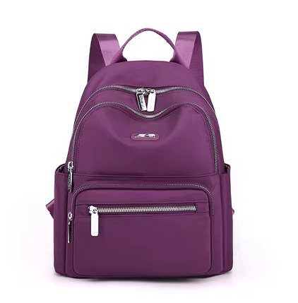 Hot Selling Backpack Women's Sports Travel Oxford Cloth Backpack Canvas Small Bag [Purple]