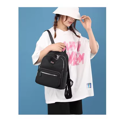 Hot Selling Women's Backpack Travel Oxford Cloth Backpack Canvas Small Bag [Black]