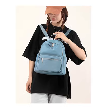 Hot Selling Backpack Women's Sports Travel Oxford Cloth Backpack Canvas Small Bag [Light Blue]