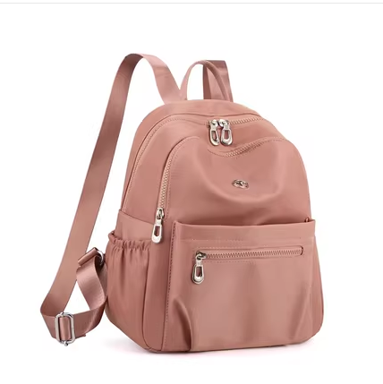 Hot Selling Korean Style Fashionable Oxford Cloth Lightweight Simple Backpack Sports Travel Bag Multifunctional Rucksack [Pink]