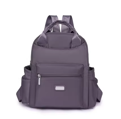 Hot Selling Oxford Cloth Backpack Women's Small Backpack Canvas Travel Bag [Gray Purple]