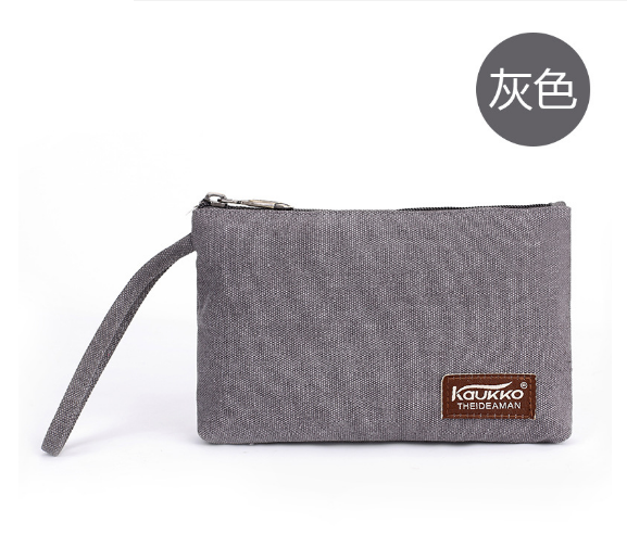 Hot selling canvas wallet, mobile phone bag, key bag for men and women [grey]