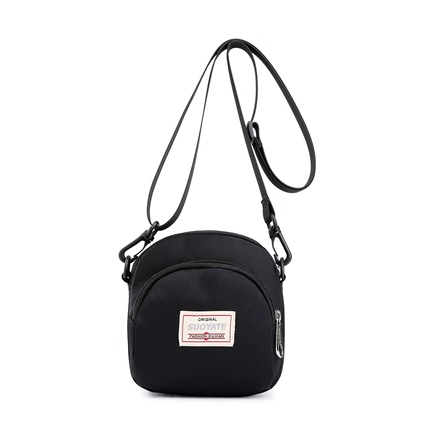 Hot selling mini fabric mobile phone bag for women, small bag, crossbody coin purse [black]