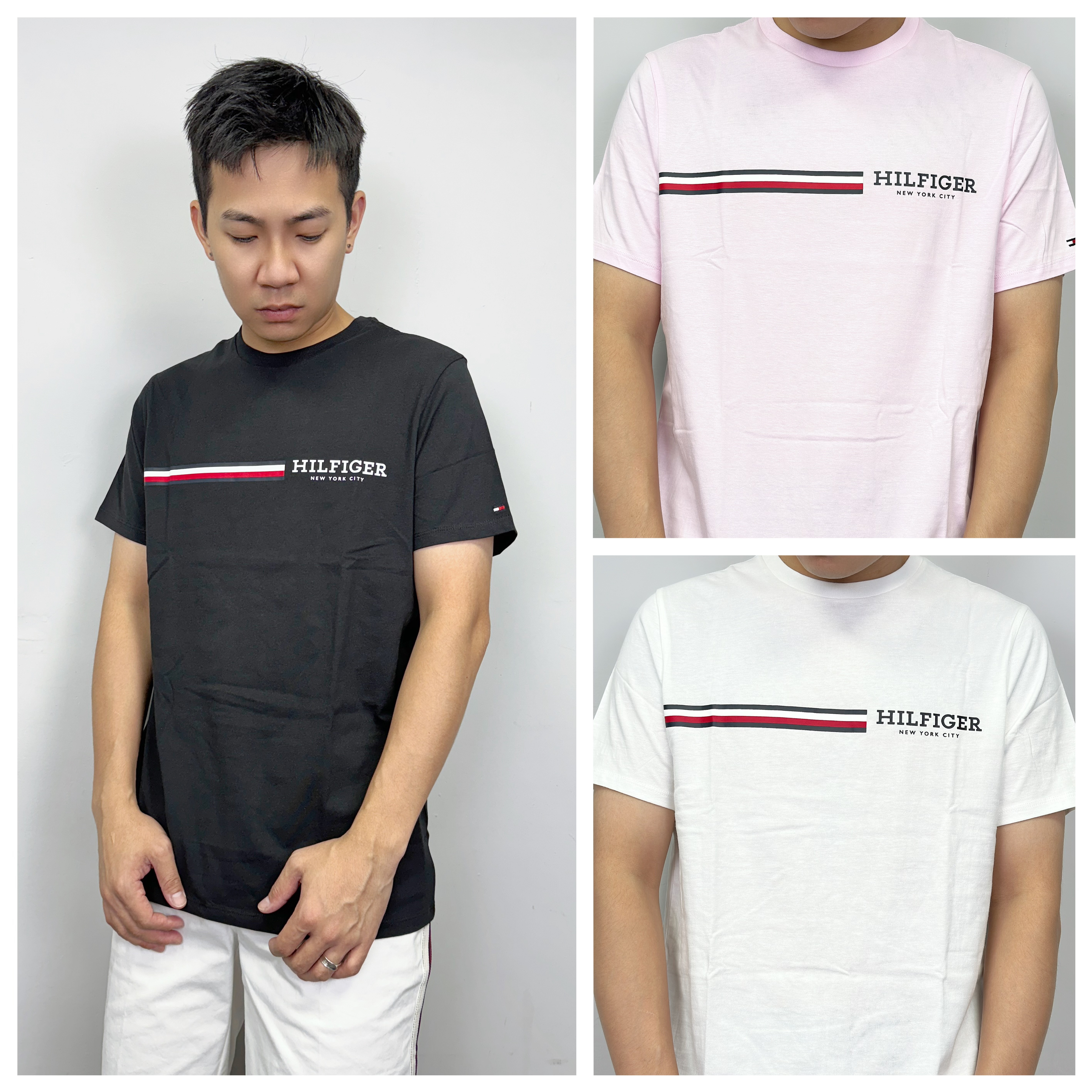 Tommy Hilfiger 橫條側邊字母 短袖上衣 短T