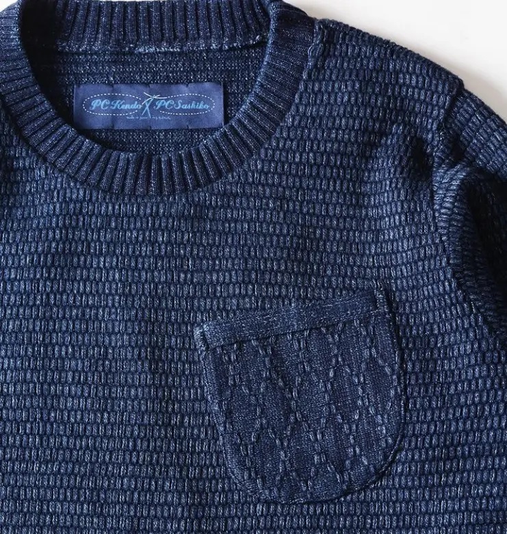 RE-STOCK: PORTER CLASSIC BEATNIK KENDO KNIT CREWNECK - NAVY PRE ORDER ITEM (預訂中)