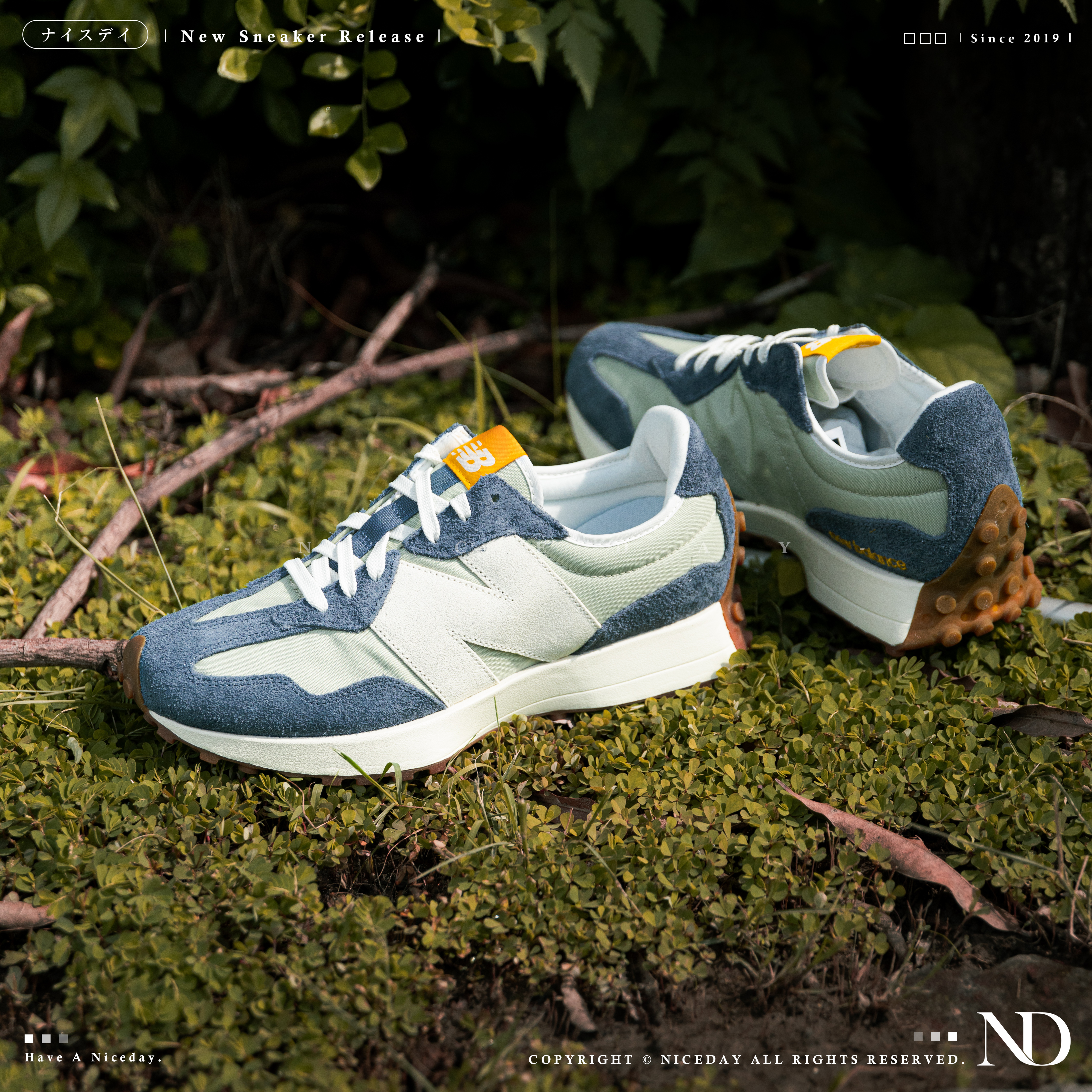 NICEDAY 現貨 New Balance 327 橄欖石 灰藍綠 麂皮 復古 男女尺寸 U327SD