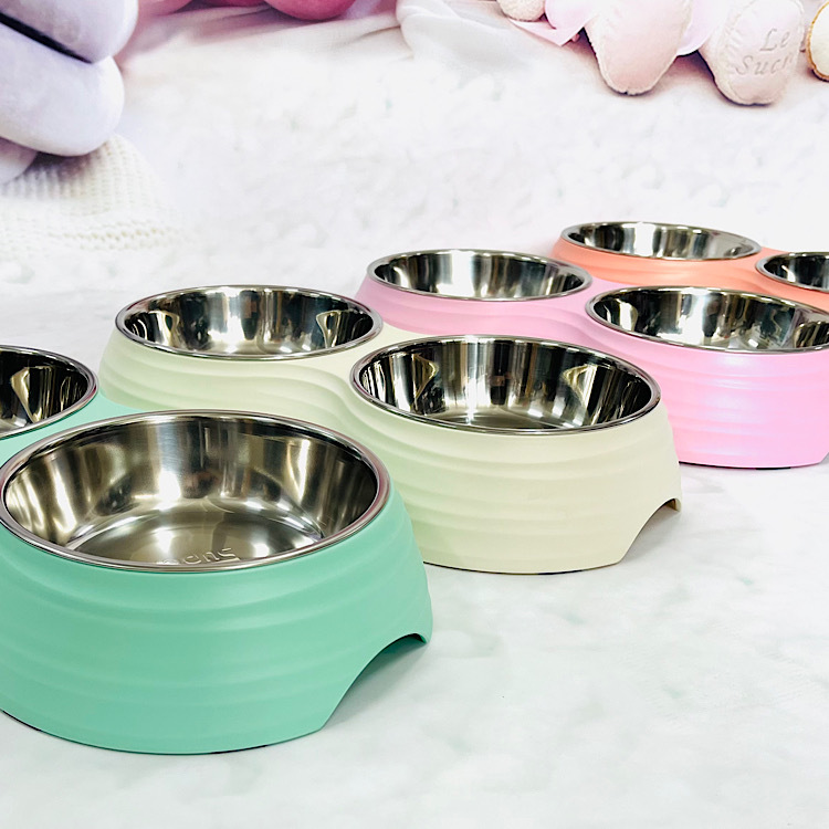寵物不銹鋼分離式雙連碗 猫狗糧碗水兜水碗