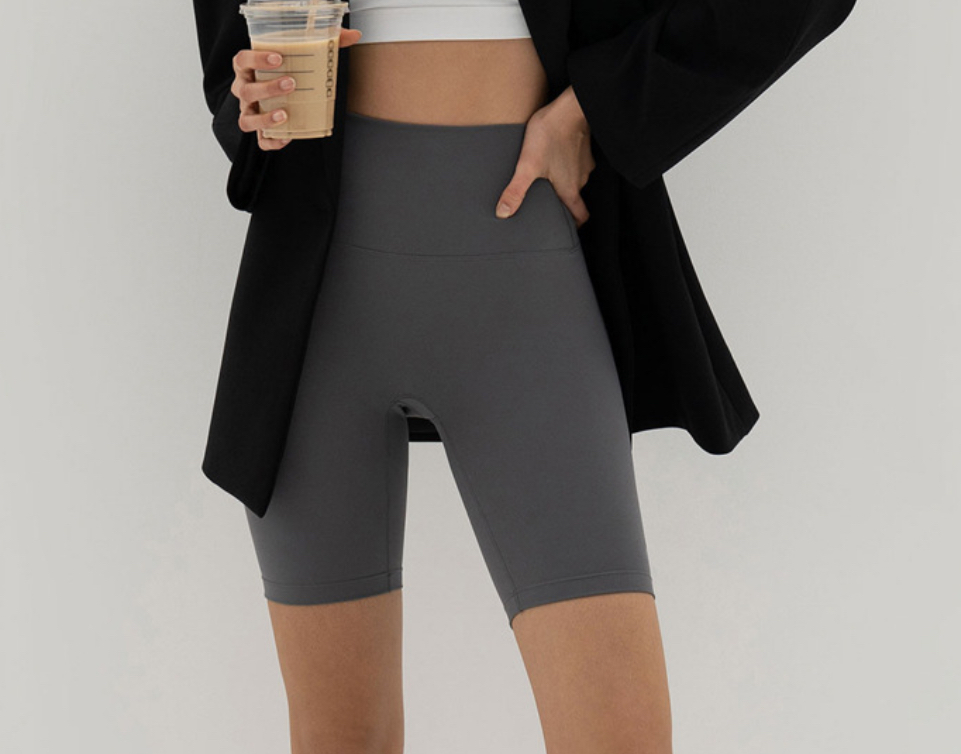 高腰彈性束身潮流五分單車褲(兩色)