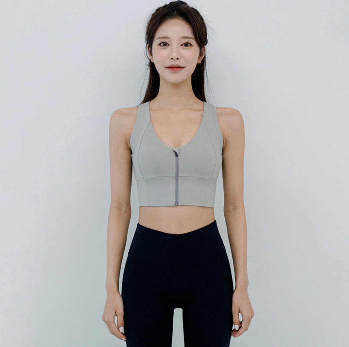 拉鍊式挖背高強度健身瑜珈運動背心(五色)