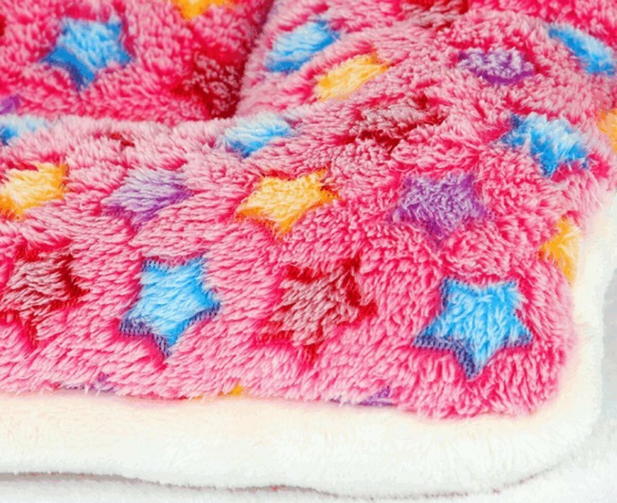 Pet Mat - Q Edition Pattern Thick Body Warm Pet Felt Mattress XL Size (Starry Sky Pink)