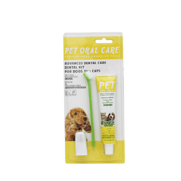 Pet toothpaste set (beef flavored single-head toothbrush set)